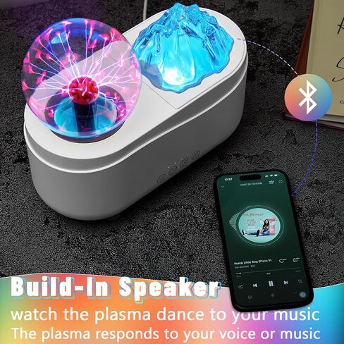 Plasma Ball Oil Diffuser 300ML 7-Color Light Lamp Aromatherapy Lightning Humidifier Aromatherapy Essential Oil Diffuser Home Office, Timer, Auto Shut-Off,Child in Saudi Arabia