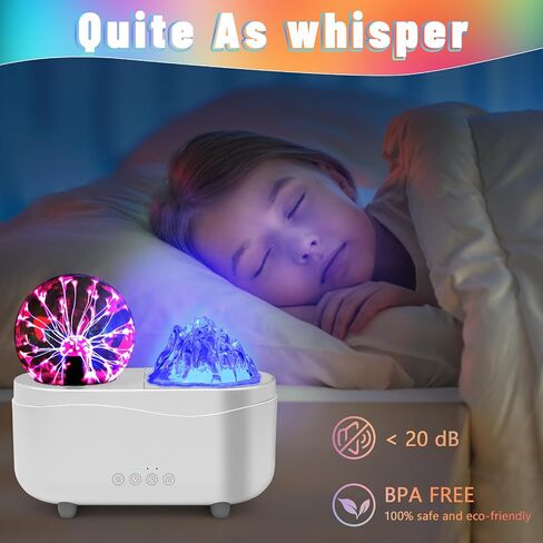 Plasma Ball Oil Diffuser 300ML 7-Color Light Lamp Aromatherapy Lightning Humidifier Aromatherapy Essential Oil Diffuser Home Office, Timer, Auto Shut-Off,Child in Saudi Arabia