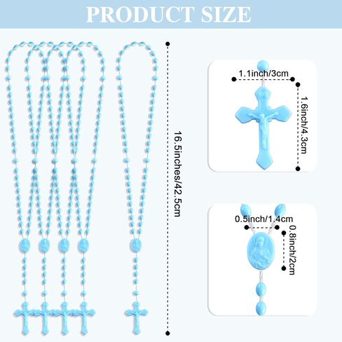 100 Pcs Plastic Rosary Bulk, 17 Inch Plastic Rosary, Church Prayer Plastic Rosary Beads Catholic Necklace Easter Gifts in Saudi Arabia