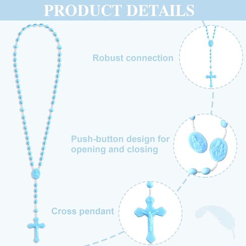 100 Pcs Plastic Rosary Bulk, 17 Inch Plastic Rosary, Church Prayer Plastic Rosary Beads Catholic Necklace Easter Gifts in Saudi Arabia