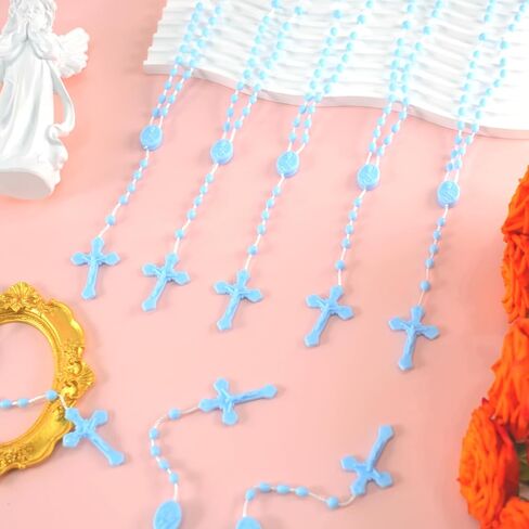 100 Pcs Plastic Rosary Bulk, 17 Inch Plastic Rosary, Church Prayer Plastic Rosary Beads Catholic Necklace Easter Gifts in Saudi Arabia