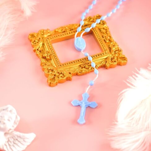 100 Pcs Plastic Rosary Bulk, 17 Inch Plastic Rosary, Church Prayer Plastic Rosary Beads Catholic Necklace Easter Gifts in Saudi Arabia
