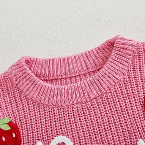 Toddler Baby Girl Sweater Cute Embroidery Long Sleeve Crewneck Knit Pullover Sweatshirt Fall Winter Spring Clothes in Kuwait