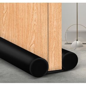 MAXTID Door Draft Stopper for Smaller 30" Interior Doors Black Door Draft Blocker for Bedroom Doors Fits 0.5" to 1.2" Door Gaps
