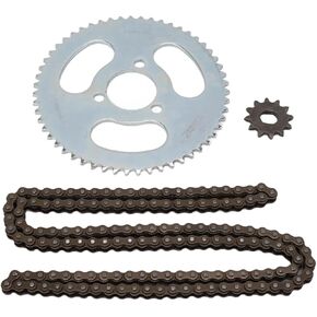 25H Chain Sprocket Kit, Steel 55T Rear Wheel Sprocket 12T Front Wheel Sprocket with 146 Link Drive Chain for 47CC 49CC Mini Motorcycle ATV