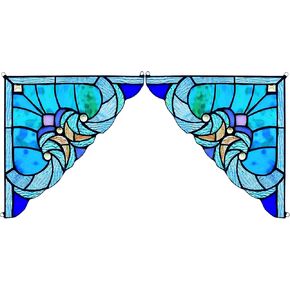 Capulina 1 Pair Stained Glass Window Door Corner Tiffany Glass Material Handicrafts Hangings for Home Decor Gifts