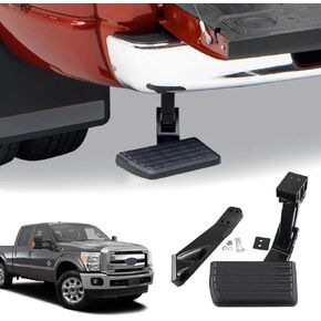 Rear Bed Step for 1999-2016 Ford F250 F350 F450 Super Duty, Retractable Bumper Step Folding Truck Tailgate Step #75303-01A