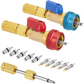 WADEO R134A Valve Core Quick Remover Installer, High Low Pressure Valve Core Remover Tool with Strong Sunction Valve Rod for R134A Refrigerant Air Conditioner System