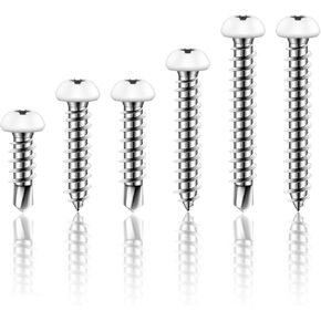 60 قطعة #8 برغي رأس مقلاة سوداء، براغي معدنية سوداء، براغي ذاتية التنصت للمعادن رباعية الدفع، براغي حفر ذاتية التنصت، مثبتات خارجية للبضائع RV، براغي إصلاح المقطورة المغلقة، 6 مقاسات in Kuwait