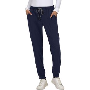 Koi EST 2006 Next Generation Women's "Good Vibe" Drawstring/Elastic Waist Jogger Scrub Pant-Navy-Medium Petite