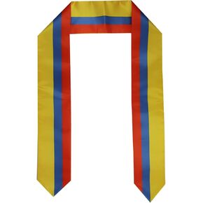 Colombia Flag Graduation Stole Sash for Study Aboard International Students Abroad Adult Unisex- Cool Graduation Shawl Sash Stole Wraps Scraf