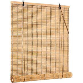 Bamboo Blinds,UV Protection Bamboo Roll Up Shades,Easy to Install Blinds for Interior Windows,Roman Curtains Shades for Indoor Windows Outdoor,Carbonized, 36x72 Inch