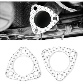 2PCS Exhaust Gasket,2" 3-Bolt Exhaust Flange Gasket,Multifunctional Manifold/Header/Muffler/Catalytic Converter Gaskets (2 inch)
