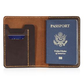 Polare Handmade Full Grain Leather Passport Wallet Slim and Soft Card Holder Bifold Travel Cover Case for Men and Women