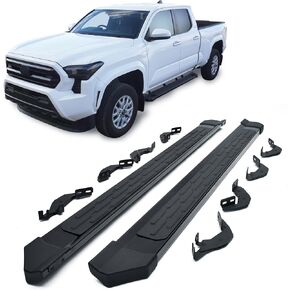Running Boards Fit for 2024 2025 Toyota Tacoma Accessories Double Cab Side Steps Aluminum Alloy Panel 8 Brackets Anti Slip Anti Rust Step Bars Nerf Bar (Roadmaster)