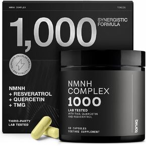 ملحق NMNH-مجمع فائقة الذروة 1000 ملغ مع UTHPEAK ™ NMNH ، Resveratrol ، Quercetin & TMG-تم اختباره بشكل كبير-مختبر من الطرف الثالث-60 كبسولات