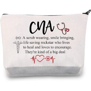 CMNIM CNA Gift Bags Certified Nursing Assistant Gifts Makeup Bag CNA Student Gifts Nursing Cosmetic Bag Zipper Pouch Pencil Who Lives To Heal And Love To Encourage (CNA Makeup Bag)