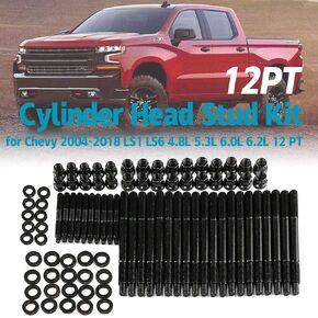12-Point Cylinder Gasket Head Stud Bolt Kit Compatible with Chevy LS1 LS3 LS6 4.8L 5.3L 5.7L 6.0L 2004-2019 Replacement for 234-4317