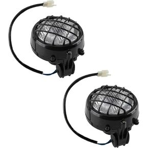 AUTOKAY Headlights for Yamaha Banshee 1987-2006 Lens Bulbs Grills Warrior 350 2Pcs