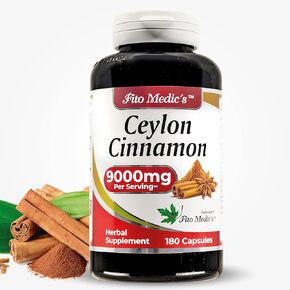 Lab | ceylon cinnamon |9000 mg Equivalent| 180 caps| cinnamon supplements | ceylon cinnamon capsules | cinnamon capsules | cinnamon pills | ceylon cinnamon organic | Ultra high Absorption.