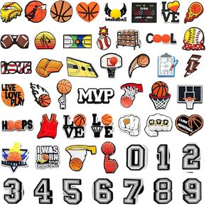 50 Pack Shoe Charms for Girls Boys Women Men Teens, Decorative Charms for Sandals, Party Favors, 0.47" Button Diameter