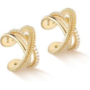 myears نساء أذن الكفة أقراط الذهب مقطع غضروف غير مثقوب على التفاف المفتوح x hoop 14k الذهب مطلي بالخلاف البسيط مجوهرات اليومية