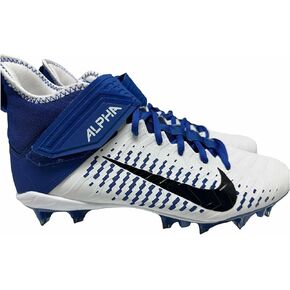 Nike Men's Alpha Menace Pro2 Mid Football Cleats Shoes #BV3945-101 White/Royal Blue/Black - Size Men's 10.5