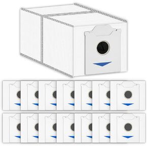 (15 Pack) Replacement Dust Bags Compatible With ECOVACS DEEBOT T30 Omni/ T30 Pro Omni/ T30S Combo/Yeedi M12 Pro+ Robot Vacuum, With Activated Carbon Filter layer, Self-Empty Dock Disposable Bags