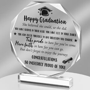 Jetec 2025 Graduation Inspirational Acrylic Gifts for Her Motivational Graduation Gifts Women Men Middle High School Senior Girls Friends Encouragement Acrylic Decor Ornament(Graduation Sided)