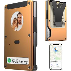 E-Ink Smart Wallet with Find My Tracker – Holds 12 Cards, RFID Blocking, Custom Photo/Text Display, Gift for Men，Air Tag Slim Wallet, Trackable Location from FindMy(IOS Only)