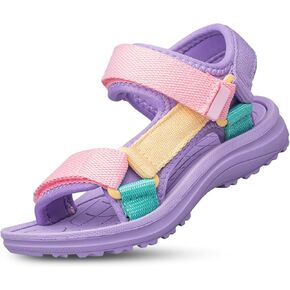 YHOON Boys Girls Sandals Adjustable Double Strap Open-Toe Athletic Lightweight Unisex Child Sport Sandals Summer Outdoor(Toddler/Little Kid/Big Kid)