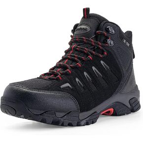 SHULOOK Men's Waterproof Hiking Boots Non-Slip Lightweight Outdoor Mid Top Ankle Boot Breathable Hiker Work Trekking Shoes