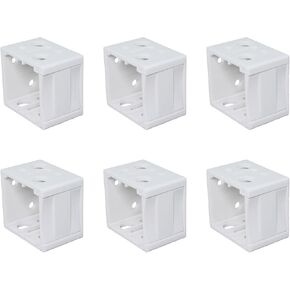6PCS 1 Inch Mini Blinds Plastic Holders White Box Contour Mounting Bracket Blinds Headrail Bracket for Blind Frame Top and Back Mounting