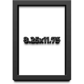 16x20 Shadow Box Black Solid Wood Frames Depth of 3/4" Includes UV Acrylic Plexiglass, Acid Free Backing and Hanging Hardware