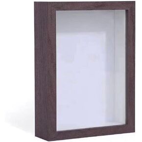 5x7 Shadow Box Frame Display Case, Display Case Box for Memorabilia, Medal, Wedding Memories, Crafts, Tickets, Photos, Flowers, Blind Box, Doll (Walnut)