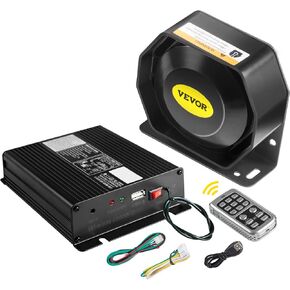 VEVOR Police Fire Emergency Warning Alarm, 400W 8 2 Horn, Black