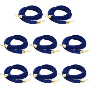 PATIKIL 8 Pack Black Velvet Stanchion Rope, 5 Ft Crowd Control Ropes Barrier Hanging Rope with Stainless Steel Silver Plated Hooks for Carpet Events Movie Theaters Opening Activities in Kuwait