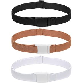 Kids Elastic Adjustable Belts for Girls Easy Buckle Flat Buckle Stretchy Belt for Kids Boys Girls