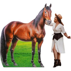 Marsui 6.3 ft Horse Racing Party Decorations Horse Cardboard Cutout Stand up Life Size Photo Props Animals Decor for Derby Day Rodeo Western Party Equestrian Events Supplies