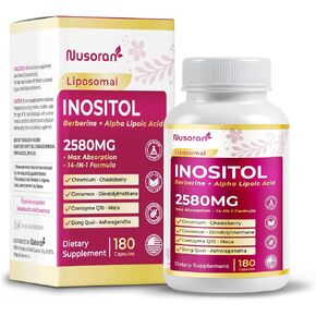 Ultra Inositol 2580mg - 14-in-1 with Berberine, Alpha Lipoic Acid, Chasteberry, DIM - Max Absorption - Made in USA - 180 Capsules - Non-GMO, Gluten-Free, Lab Tested