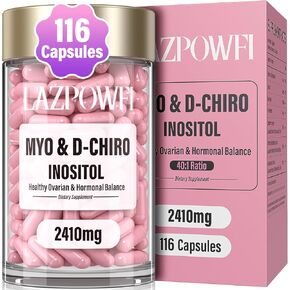 Inositol Supplement - Myo-Inositol and D-Chiro Inositol Plus Chasteberry,Berberine & Ashwagandha - Ideal 40:1 Ratio, Hormone Balance & Ovarian Support PCOS Supplements for Women-120 Capsules