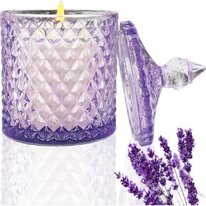 10 Oz Lavender Candle，Soy Purple Candles，Scented Candles for Home，with an Extra Long Burn Time of 60 Hours, The Non-Toxic Soy Candle is The Beautiful Gift for Girls!