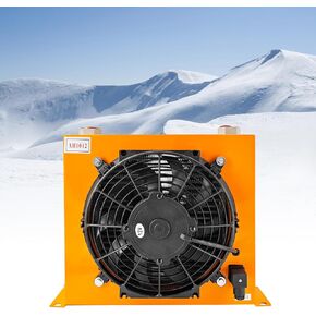 AH1012T-CA 12VDC Hydraulic Oil Cooler 120W 100L/min Hydraulic Air Cooler Air Cooled Oil Radiator Precise Welding & Efficient Fan