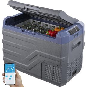 VEVOR 12 Volt Car Refrigerator, 100.4QT/95L Car Fridge, Dual Zone Portable Electric Cooler with Wheels and Handle, -4℉~68℉, 12/24V DC 100-240V AC Compressor Freezer for Outdoor, Camping, Travel, RV