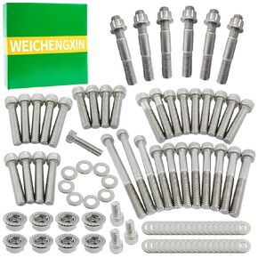 92pcs Complete Stainless Left Engine Bolt Screw TITANIUM Cylinder Head Studs Kit for Blaster 200 YFS200 1988-2006 OEM Replacement Parts #90116-08394-00 95317-08600-0095337-08600-00