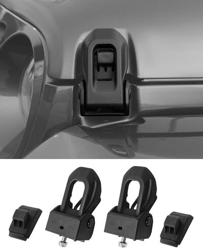 Locking Hood Latches with Keys Compatible with 2018-2025 Jeep Wrangler JL/Gladiator JT, 2pcs Anti-Theft Hood Engine Buckle Lock Catch Bonnet Fastener for Wrangler Exterior Accessories, Black in Saudi Arabia