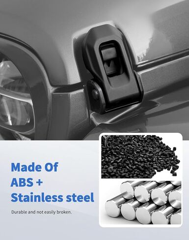 Locking Hood Latches with Keys Compatible with 2018-2025 Jeep Wrangler JL/Gladiator JT, 2pcs Anti-Theft Hood Engine Buckle Lock Catch Bonnet Fastener for Wrangler Exterior Accessories, Black in Saudi Arabia