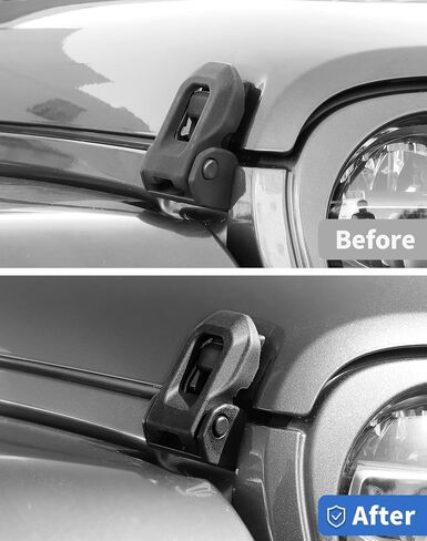 Locking Hood Latches with Keys Compatible with 2018-2025 Jeep Wrangler JL/Gladiator JT, 2pcs Anti-Theft Hood Engine Buckle Lock Catch Bonnet Fastener for Wrangler Exterior Accessories, Black in Saudi Arabia