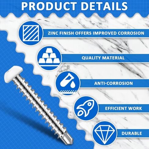 60 قطعة #8 برغي رأس مقلاة سوداء، براغي معدنية سوداء، براغي ذاتية التنصت للمعادن رباعية الدفع، براغي حفر ذاتية التنصت، مثبتات خارجية للبضائع RV، براغي إصلاح المقطورة المغلقة، 6 مقاسات in Kuwait