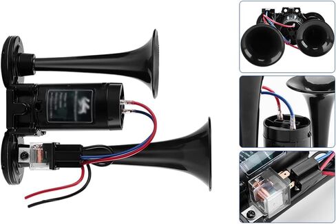 Air Horns Kit with Compressor 12V Car Horns Loud Truck Horn Dual Trumpet for Truck Boat Train Speaker Cars Van Ship in Saudi Arabia